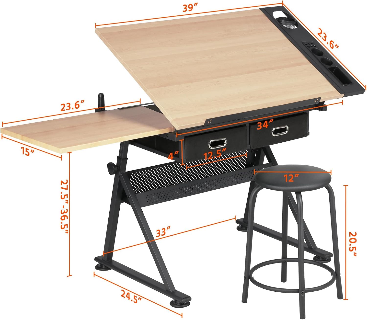Mesa de Desenho Ajustável com  - Office Stool avaliação e preço